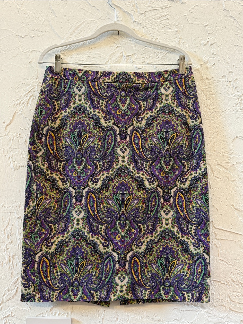 Vintage Jcrew #2 Paisley Print Pencil Skirt size 8